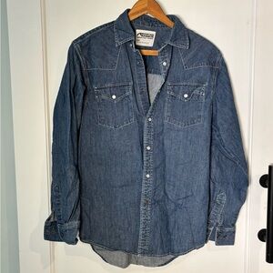 Mens new denim snap button shirt size small brand new